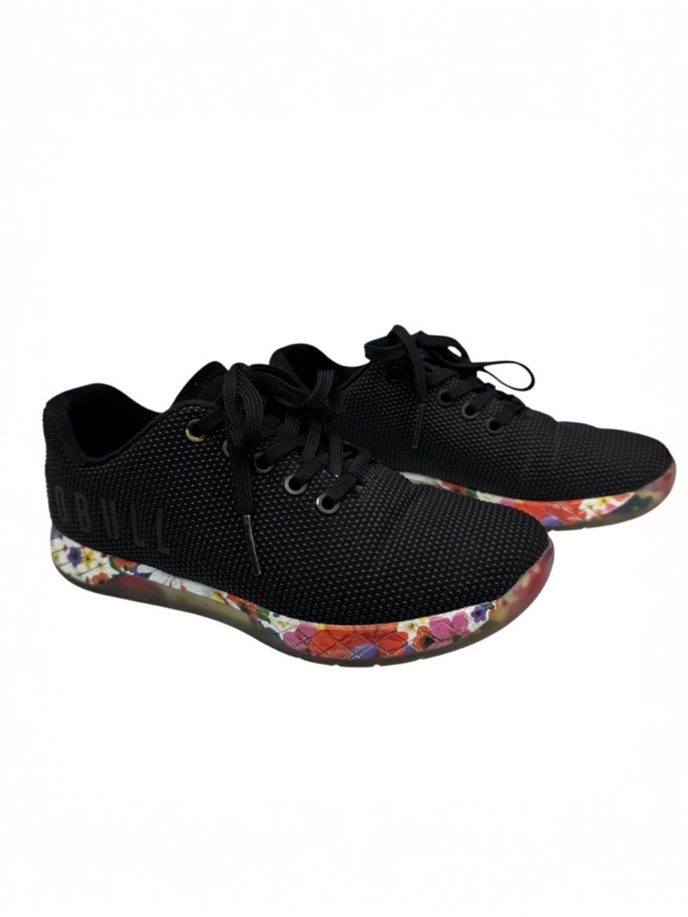 NOBULL Floral Trainer Sneaker‎ in Black Daisy Womens 6 Mens 4.5